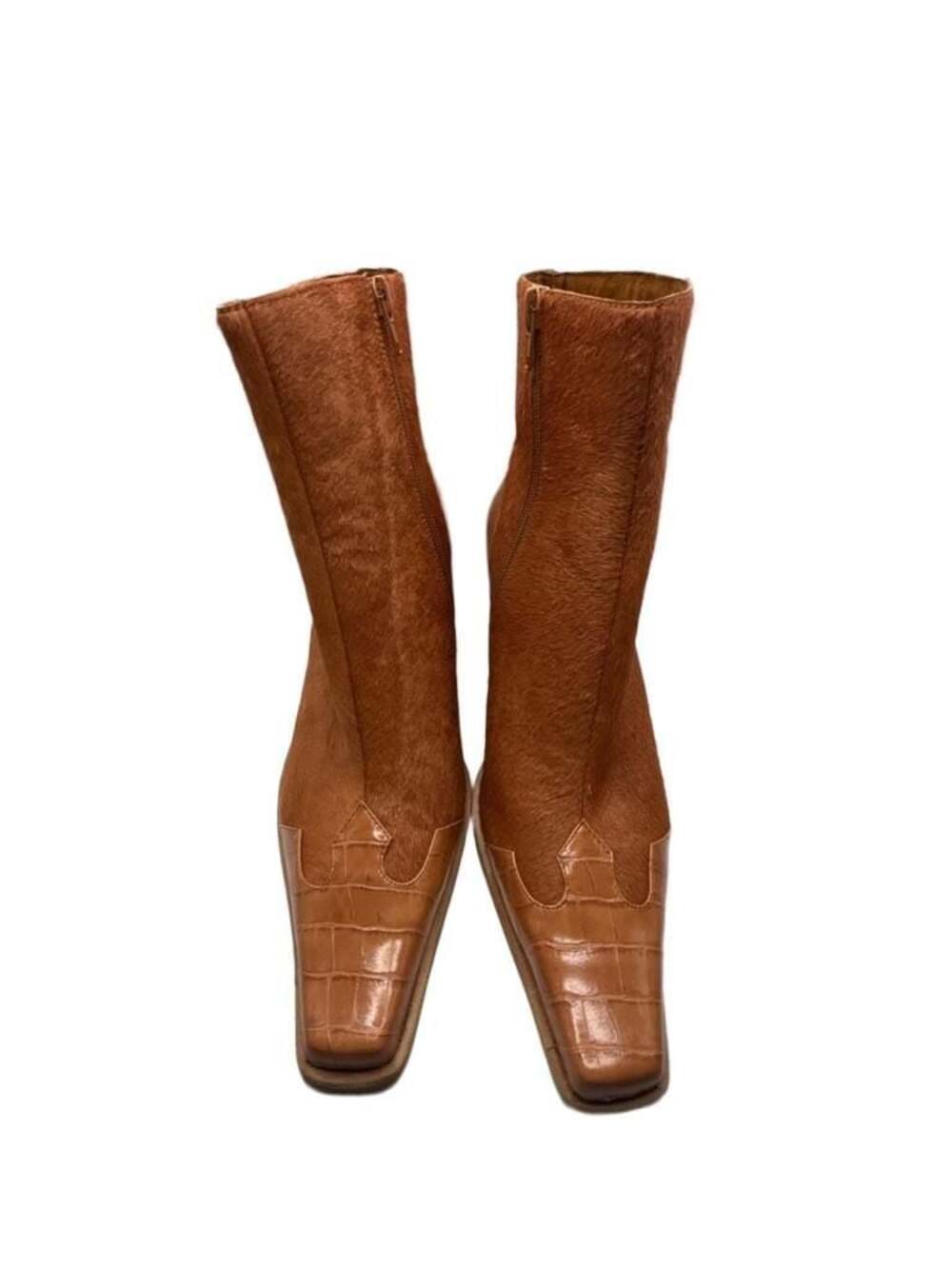 Jeffrey Campbell Paris Texas Rodeo Croco Western Ankle Boots